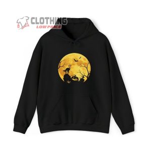Full Moon Black Cat Bats Jack O’Lantern Haunted Halloween Unisex Sweatshirt, Halloween Horror Nights Shirt