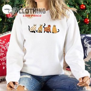 Funny Cat Crewneck Sweatshirt Spooky Season Long Sleeve Shirts Cat Mom Pumpkin Hoodies And Sweaters3