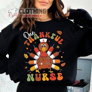 Funny Thanksgiving Turkey Nurse Shirt, One Thankful Nurse Shirt, Halloween Gift For Nurse, Pumpkin Spice Propofol Shirt, Thanksgiving Gift Ideas Merch
