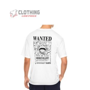 Gear 5 Luffy Wanted Poster Shirt, One Piece Luffy T-Shirt, Monkey D. Luffy Tee, Dead or Alive Monkey D.Luffy, One Piece Merch, One Piece Live Action