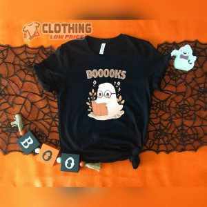 Ghost Book Lover Shirt, Halloween Teacher Shirts, Spooky Season Shirt, Teacher Fall Shirt, Librarian Tee, Cute Halloween Costume Tee