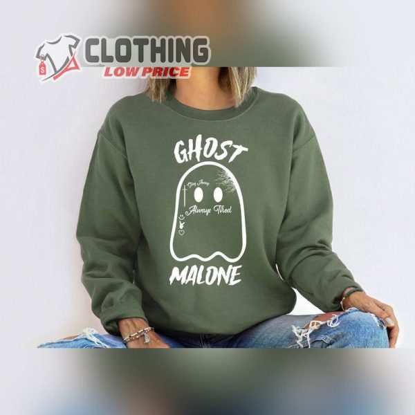 Ghost Malone Cute Ghost Sweatshirt, Funny Stay Spooky Halloween Crewneck