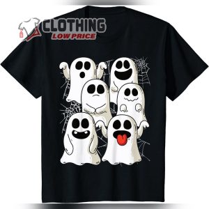 Ghost With Spider Halloween T Shirt Scary Ghost Halloween Tee3