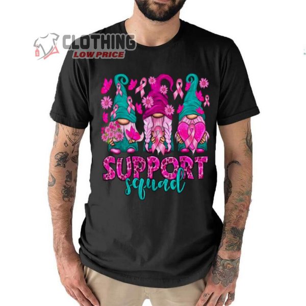 Gnomes Support Squad Merch, Breast Cancer Awareness For Gnomes Support Squad T-Shirt