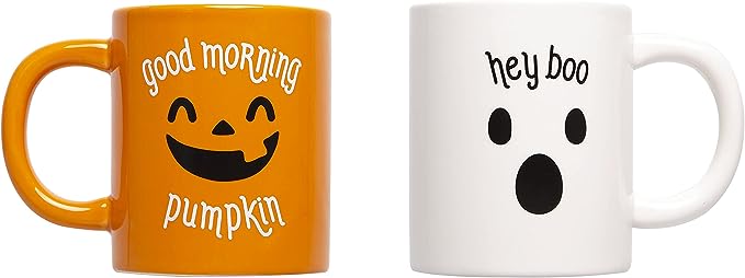 Good Morning Pumpkin and Hey Boo Coffee Mugs amazon