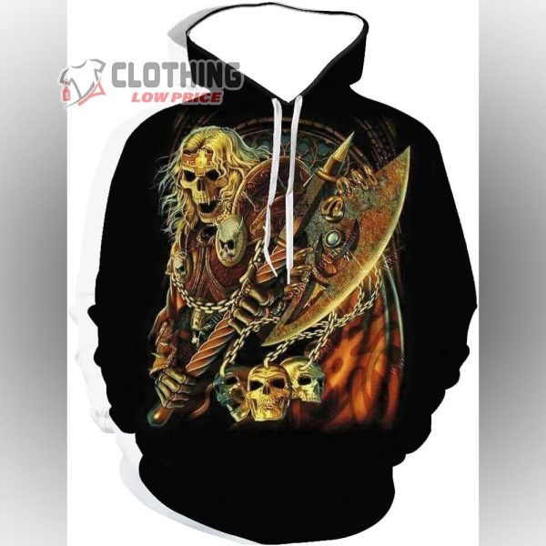 Grim Reaper Death Skull Merch, Haloween Horror Night Shirt, Grim Reaper Death Skull Happy Haloween 2023 Hoodie 3D All Over Printed