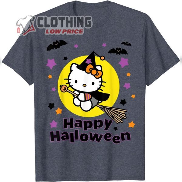 Hello Kitty Happy Halloween Tee Shirt, Cute Hello Kitty Batman drive a broom Halloween Shirt