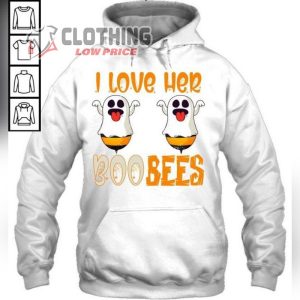 Halloween 2023 Trends Shirt Cute Boo Bees T Shirt Halloween I Love Her Boo Bees Ghost Bee Matching Hoodie Halloween Decor Trends 2023 Merch 1