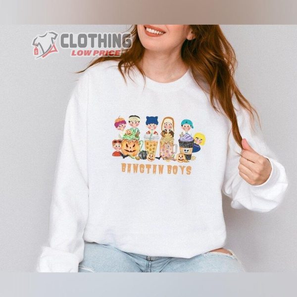 Halloween Bangtan Boys Sweatshirt, Bts Sweatshirt, Halloween Latte T-Shirt,  Bangtan Boys Sweatshirt, Cute Army Gift, Kpop Halloween Sweatshirt, BTS Fan Gift