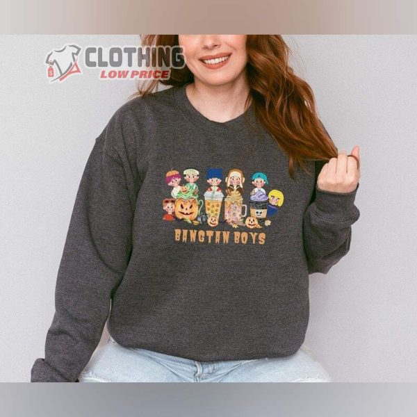 Halloween Bangtan Boys Sweatshirt, Bts Sweatshirt, Halloween Latte T-Shirt,  Bangtan Boys Sweatshirt, Cute Army Gift, Kpop Halloween Sweatshirt, BTS Fan Gift