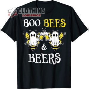 Halloween Boo Bees Shirt, Boo Bees And Beers Funny Ghost Bees And Beers Halloween Shirt, Boo Bees Funny Tee, Halloween 2023 Trends Merch