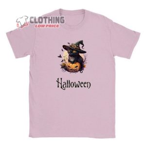 Halloween Cat Shirt Halloween Pumpkin Tee Witch 2