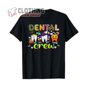 Halloween Costumes 2023 Merch, Dental Halloween Shirt, Dental Boo Crew Halloween Funny Dentist Assistant T- Shirt