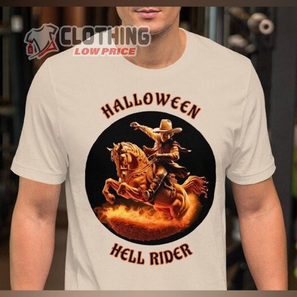 Halloween Cowboy Hell Rider Shirt, Spooky Horse Riding Ghost Shirt