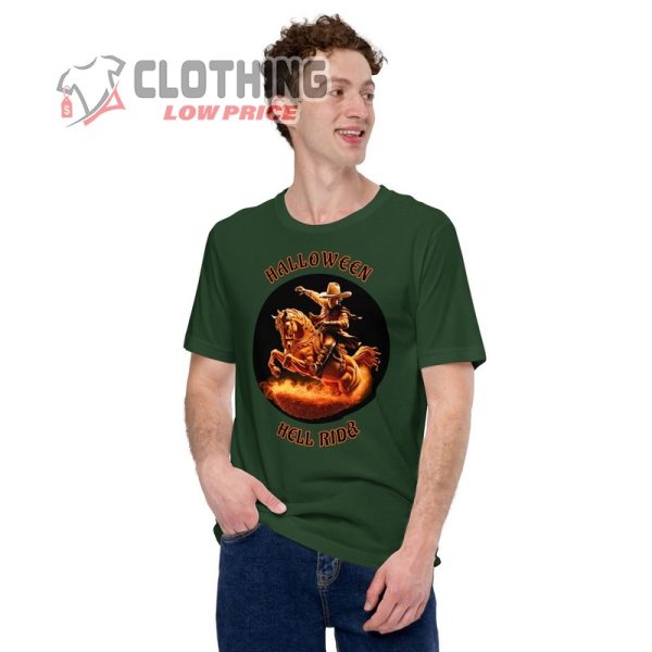 Halloween Cowboy Hell Rider Shirt, Spooky Horse Riding Ghost Shirt