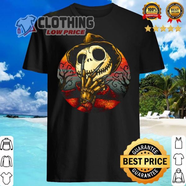 Halloween Jack Skellington Shirt, Jack Skellington Freddy Nightmare Halloween Shirt, Best Halloween Costumes Merch, Halloween Shirt