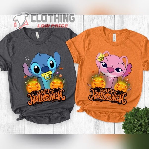 Halloween Moods Shirt, Disney Stitch And Angel Halloween Costume Mummy Witch Shirt, Stitch Halloween Mood Spooky Season, Disneyland Halloween Matching Shirt