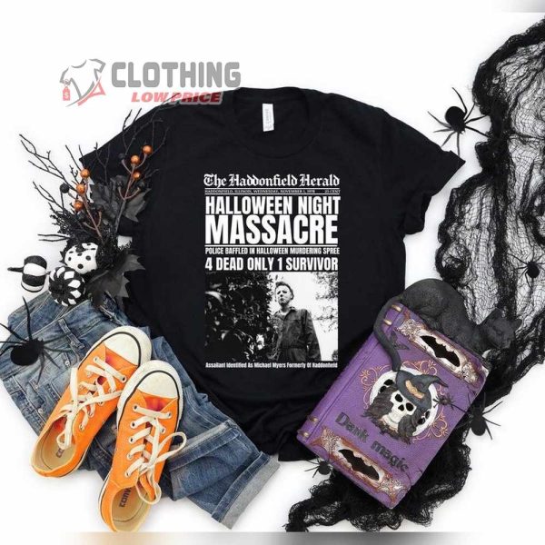 Halloween Newspapers Horror Night Shirt, Dead Michael Myers Shirt, Halloween Horror Movie Shirt, Halloween Horror Costume Tee