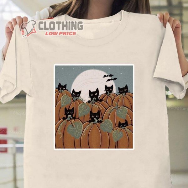 Halloween Pumpkin Shirt, Halloween Vampire Cat T-Shirt, Halloween Cat Shirt, Funny Halloween Tee, Scary Halloween Costumes, Halloween Gift