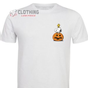 Halloween Snoopy In Pumpkin With Woodstock, Snoopy And Woodstock Halloween White T-Shirt