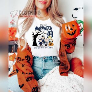 Halloween Snoopy Peanuts Sweatshirt Time For Halloween And The Love For Tigers T Shirt Snoopy And His Friend With The Pumpkin 1