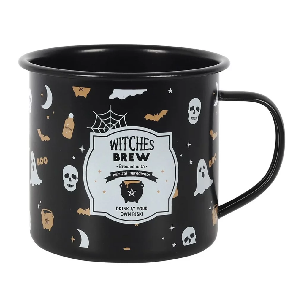 Halloween Witches Brew Black Enamel Coffee Mug etsy