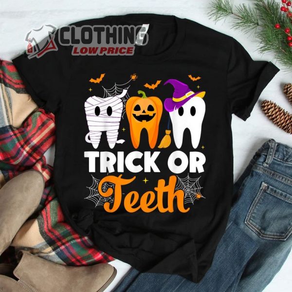 Happy Halloween 2023 Shirt, Trick Or Teeth Halloween Shirt, Halloween Costumes 2023 Shirt, Dental Halloween Shirt