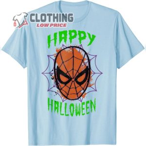 Happy Halloween Shirt, Marvel Spider-Man Mask Scary Halloween T-Shirt