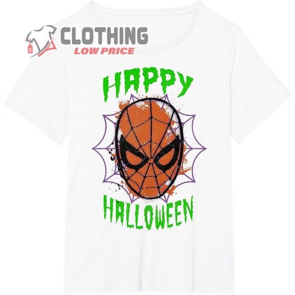 Happy Halloween Shirt, Marvel Spider-Man Mask Scary Halloween T-Shirt