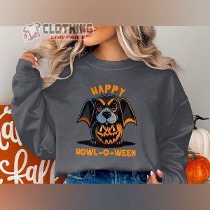 Happy Howl-O-Ween Shirt, Halloween Dog Shirt, Its Frickin Bats Evil Halloween, Dog Halloween, Bat Wings, Halloween Tee Gift