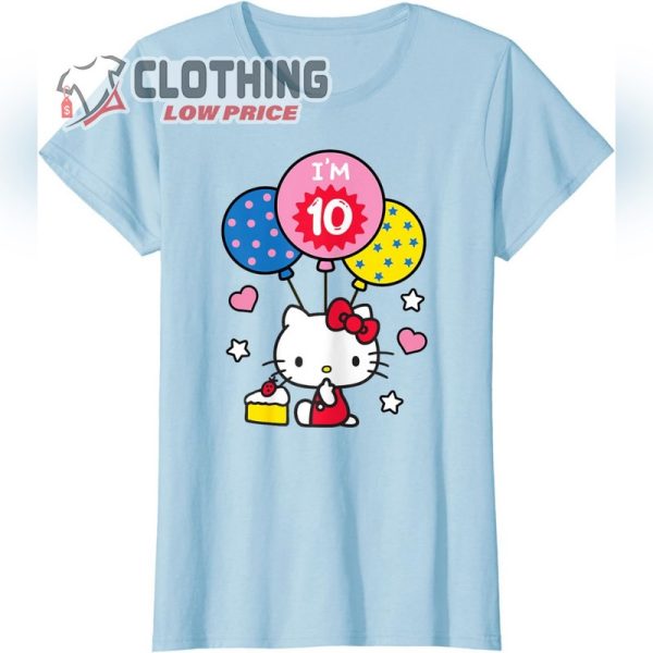 Hello Kitty Candy Bake Heart Star I’m 10 Birthday T-Shirt