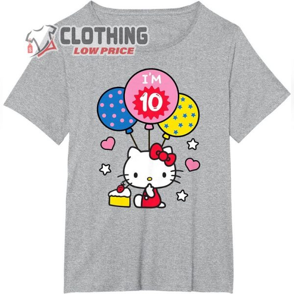 Hello Kitty Candy Bake Heart Star I’m 10 Birthday T-Shirt