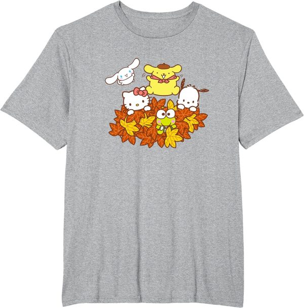 Hello Kitty Cute Dog and Friends Pile of Autumn Leaves T-Shirt