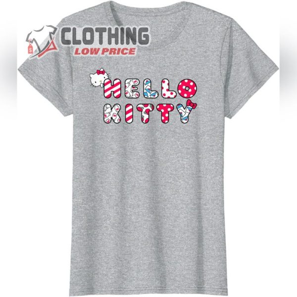 Hello Kitty Cute Heart Logo Retro Icons T-Shirt