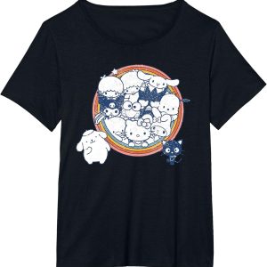 Hello Kitty and Friends Cute Cat Vintage Rainbow Circle T-Shirt