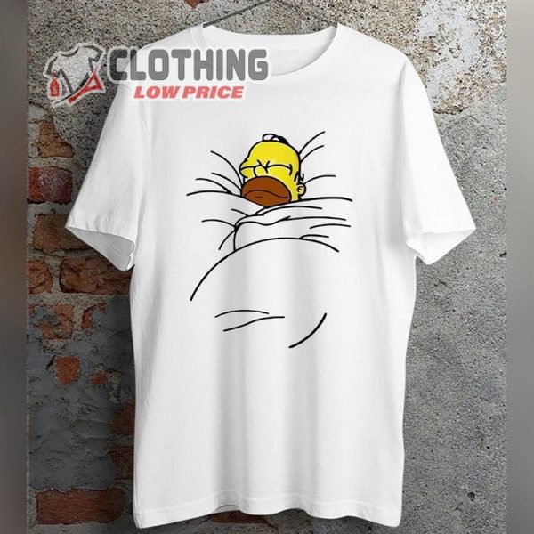 Homer Simpson Sleeping Lazy The Simpson Funny Cartoon T-Shirt Present Tee