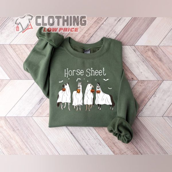 Horse Sheet Sweatshirt, Funny Halloween Ghost Horse Shirt, Halloween Ghost Sweatshirt for Horse Lovers