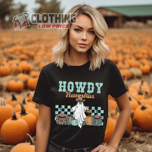 Howdy Pumpkin Ghost Shirt, Scary Ghost Halloween Western Shirt