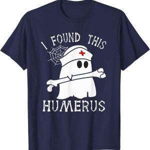 I Found This Humerus Funny Ghost Nurse Halloween T-Shirt, Nurse Cute Ghost Halloween Shirt