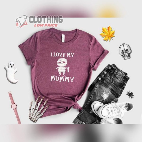 I Love My Mummy Halloween Tee, Mummy Shirt, I Love My Mummy Tee, Cute Halloween Party Sweatshirt