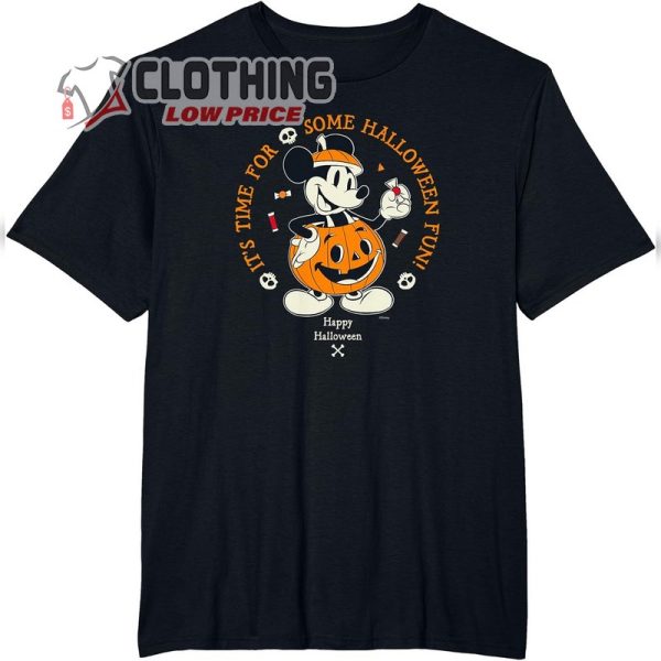 It’s Time For Some Halloween Fun Halloween, Disney Mickey Mouse Time for Halloween Fun Pumpkin Costume T-Shirt