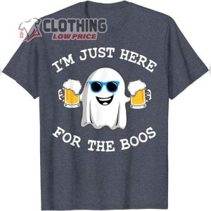 I’m just here for the boos costume T-Shirt, Cute Ghost Drink Beer Halloween Tee