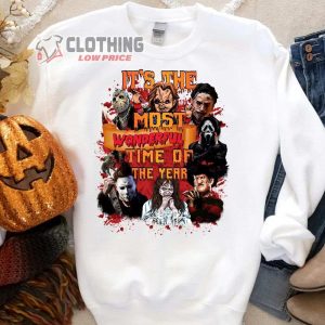 It’S The Most Wonderful Time Of The Year Halloween Merch, Michael Jason Freddy Shirt, Horror Movie Character Halloween Michael Jason Hoodie