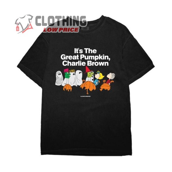 It’s Great Pumpkin Charlie Brown T-Shirt, Halloween Friends And Ghosts Tee, Classic Peanuts Cartoon Shirt