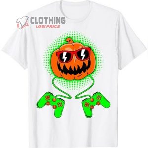 Jack O Lantern Gamer Kids Men Halloween T Shirt Boys Halloween Shirt Pumpkin Face Halloween Shirt1 3