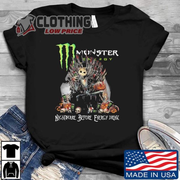 Jack Skellington Pumpkin Shirt, Halloween Jack Skellington Monster Energy Nightmare Before Energy Drink Shirt, Best Halloween Costumes Merch