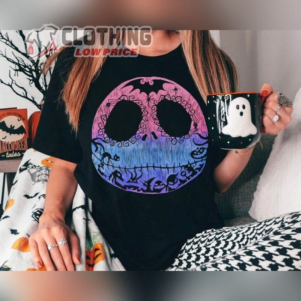 Jack Skellington Skull Big Face Costume Shirt Nightmare Before Christmas Shirt Spooky Season Best Halloween Costumes Gift