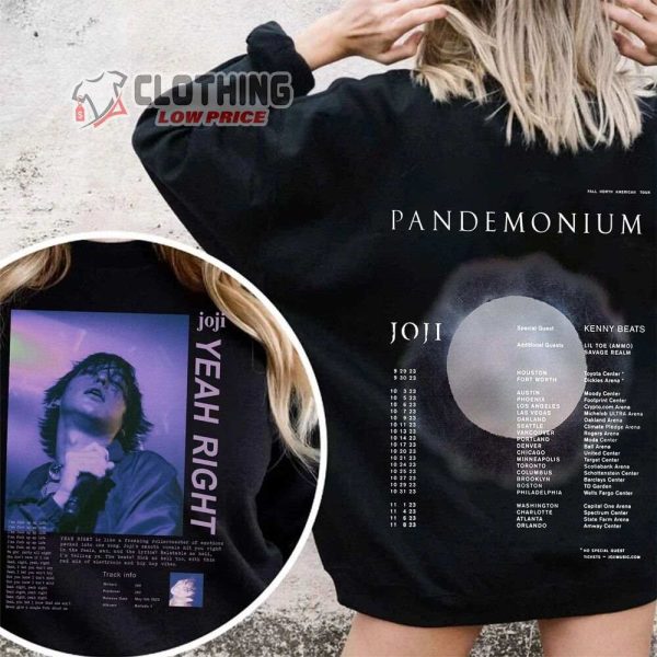 Joji Yeah Right Merch, Joji Pandemonium World Tour Shirt, Joji Concert 2023 Tee, Joji Pandemonium New Album World Tour 2023 T-Shirt