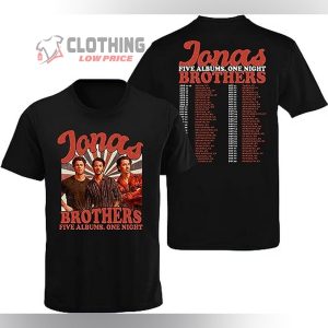Jonas Brothers Shirt, Five Albums One Night Tour Shirt, Jonas The World Tour 2023 T-Shirt, Jonas Brothers Tour Dates Shirt, Jonas Brothers Merch