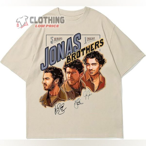 Jonas Brothers Tour T-Shirt, Five Albums One Night Shirt, Jonas The World Tour 2023 Tee, Jonas Brothers Merch, 5 Albums 1 Night Merch, Jonas Brothers Gift